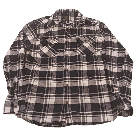 Jachs MFG Other - Jachs Mens L Plaid Heritage Flannel Button Down Shirt Black White Outdoor Biker